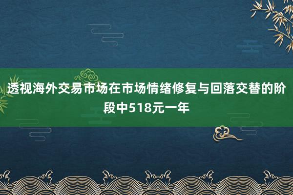透视海外交易市场在市场情绪修复与回落交替的阶段中518元一年