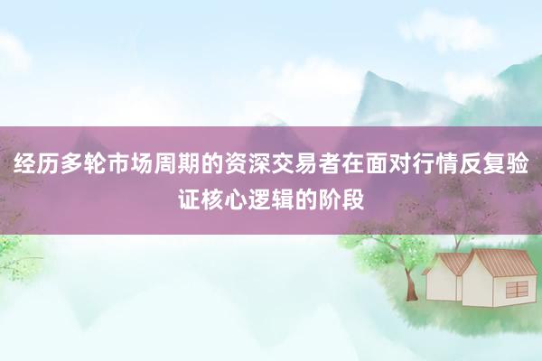 经历多轮市场周期的资深交易者在面对行情反复验证核心逻辑的阶段