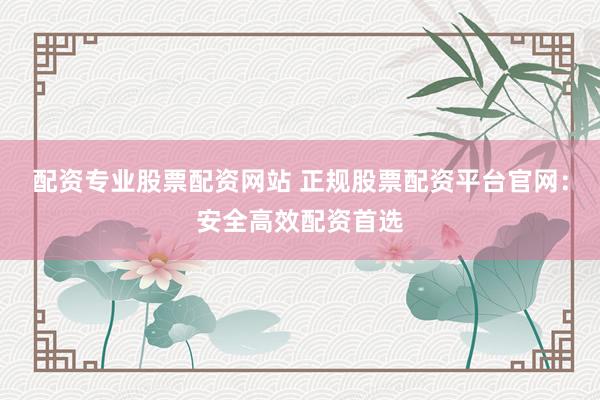 配资专业股票配资网站 正规股票配资平台官网:安全高效配资首选