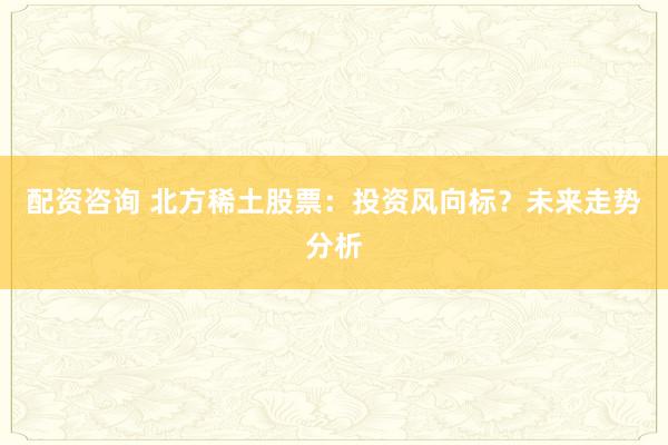 配资咨询 北方稀土股票：投资风向标？未来走势分析