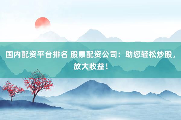 国内配资平台排名 股票配资公司：助您轻松炒股，放大收益！