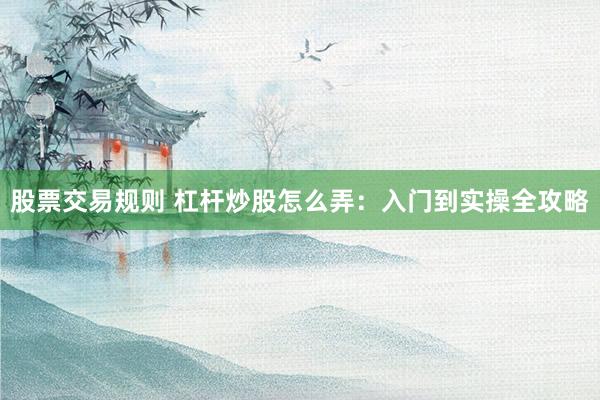 股票交易规则 杠杆炒股怎么弄：入门到实操全攻略